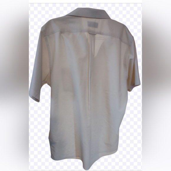 Stafford Oxford Men's White 16.5  Short Sleeve Button Down Shirt Cotton 22 Ptp - Picture 2 of 6